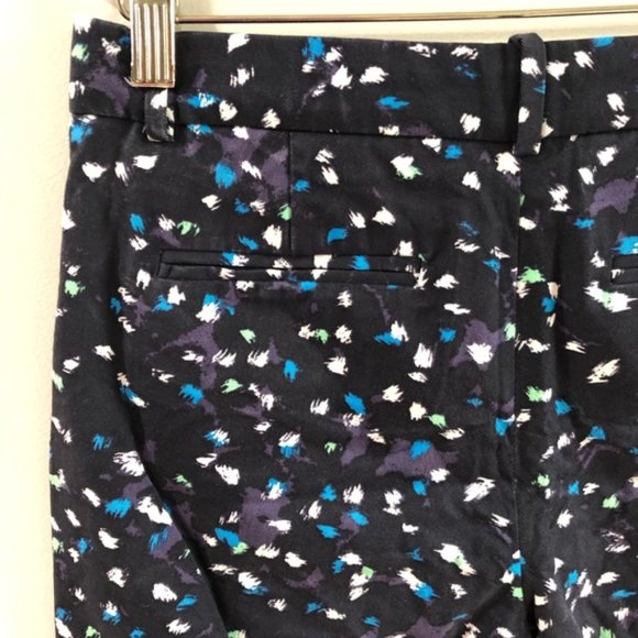 JCrew Printed Cropped Tencel Pants Career Navy - Picture 4 of 9